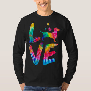 Dachshund Doxie Weenie Weiner Tie Dye Love Dog Mum T-Shirt
