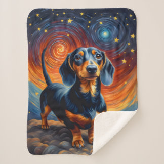 Dachshund Doxie Weiner Dog Artsy Sherpa Blanket