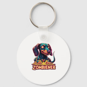 Dachshund Doxie Wiener Sausage Zombie Dog Hallowee Key Ring