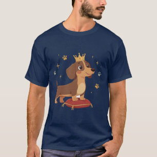 Dachshund Duke Cute Sausage Dog Lover Royal Crown T-Shirt