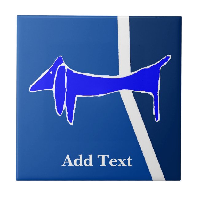 Dachshund  Dutch Look, Personalise Tile (Front)
