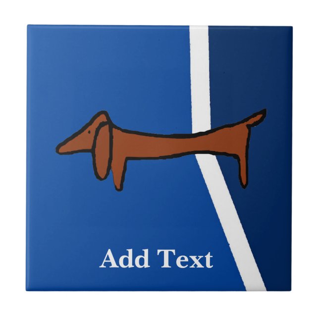 Dachshund  Dutch Look, Personalise Tile (Front)