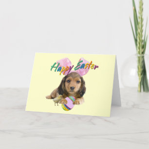 Dachshund Easter Bunny Holiday Card