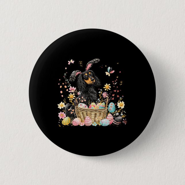 Dachshund Easter Dachshund Easter Egg  6 Cm Round Badge (Front)