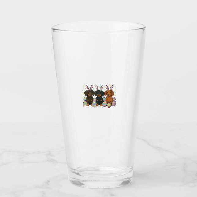 Dachshund Easter T-Shirt Glass (Front)