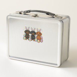 Dachshund Easter T-Shirt Metal Lunch Box