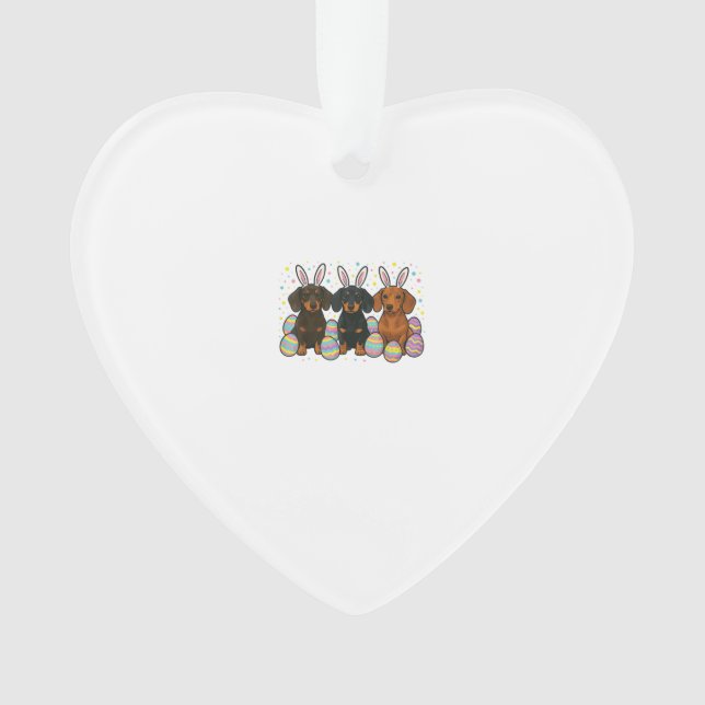Dachshund Easter T-Shirt Ornament (Front)