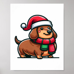 Dachshund Elegance Christmas Anticipation Classic Poster