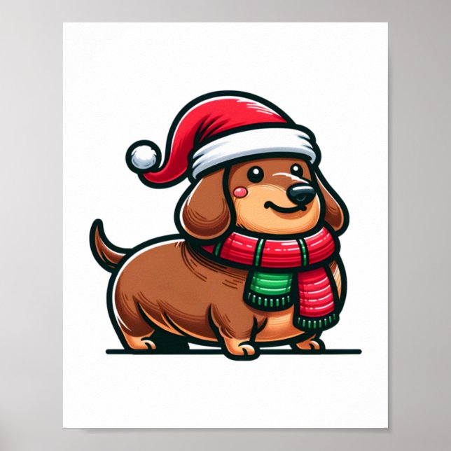 Dachshund Elegance Christmas Anticipation Classic  Poster (Front)