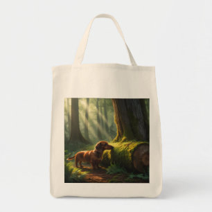 Dachshund Elegant Grocery Tote Bag
