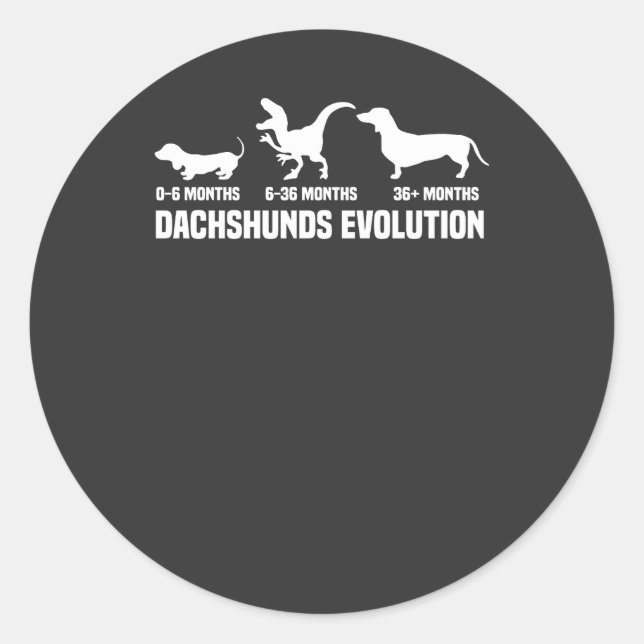 Dachshund Evolutions Classic Round Sticker (Front)