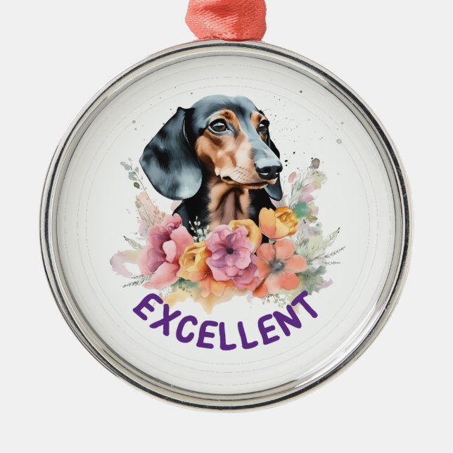 Dachshund Excellent Metal Tree Decoration (Front)