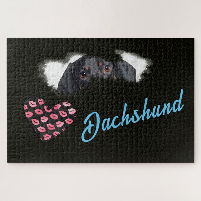 Dachshund Eyes Solid Colour 1000 piece  Jigsaw Puzzle (Horizontal)