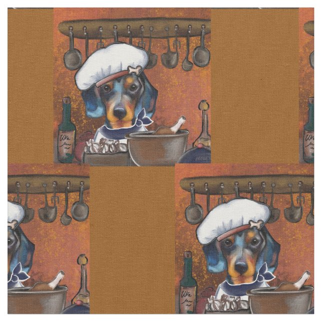 Dachshund  fabric (Close Up)
