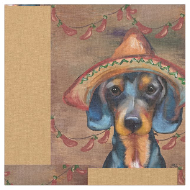 Dachshund  fabric (Close Up)