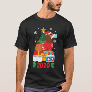 Dachshund Face Mask Funny Christmas Pajama For Fam T-Shirt