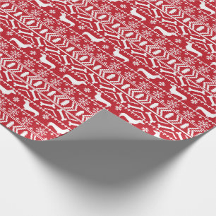 Dachshund Fair Isle Christmas Gift Wrap