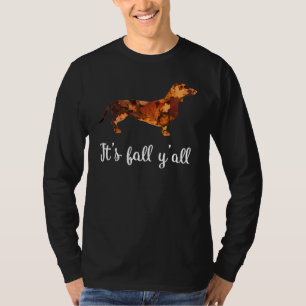 Dachshund Fall Yall Cute Womens T-Shirt