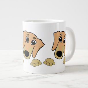 dachshund fawn and tan peeking cartoon large coffee mug