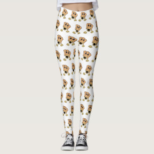 dachshund fawn and tan peeking cartoon leggings