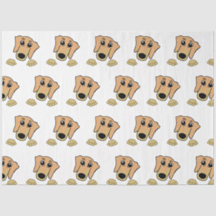 dachshund fawn and tan peeking cartoon tissue paper