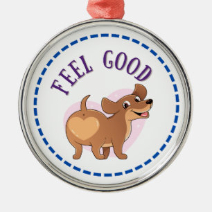 Dachshund Feel Good Metal Tree Decoration