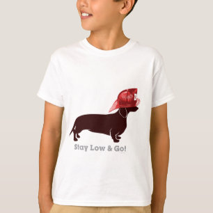 Dachshund Firefighter "Stay Low" T-Shirt