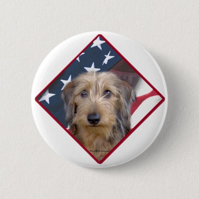Dachshund Flag 2 6 Cm Round Badge (Front)
