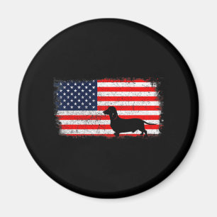 Dachshund Flag Vintage Magnet