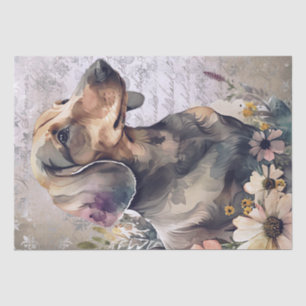 Dachshund Floral Dog Tissue Paper