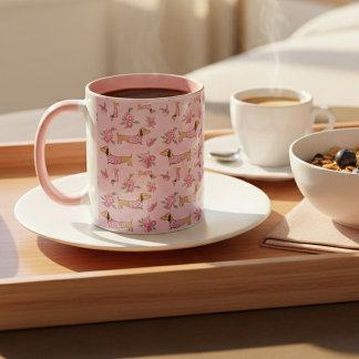 Dachshund Floral Peonies for Tea Mug Doxie Moms