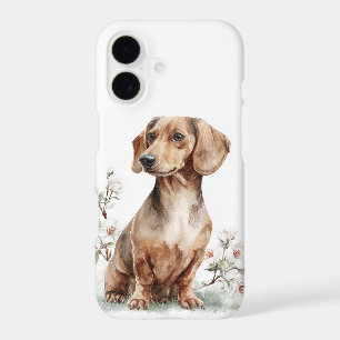 Dachshund Floral Watercolor Art