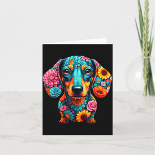 Dachshund Flower Funny Dog  Card