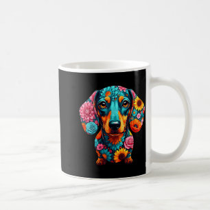 Dachshund Flower Funny Dog Coffee Mug