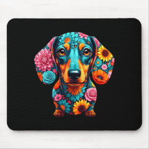 Dachshund Flower Funny Dog  Mouse Mat