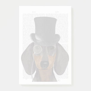 Dachshund, Formal Hound and Hat Post-it Notes