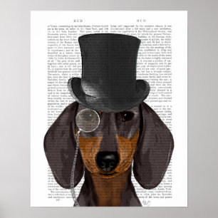 Dachshund, Formal Hound and Hat Poster