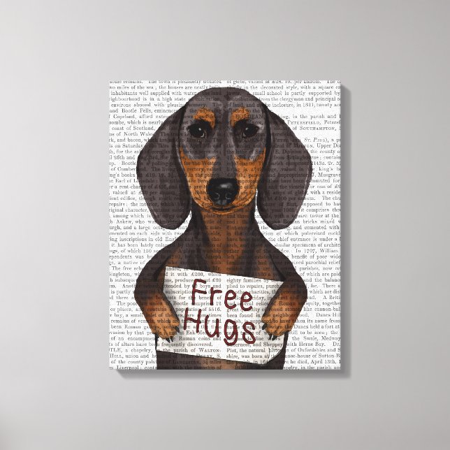Dachshund Free Hugs Canvas Print (Front)