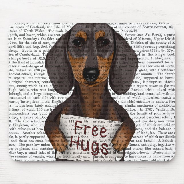 Dachshund Free Hugs Mouse Mat (Front)