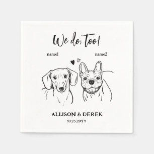 Dachshund French Bulldog 2 Dogs Wedding Napkin