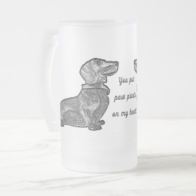 Dachshund Frosted Glass Beer Mug (Front Left)