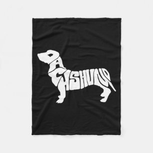 Dachshund Funny Text Dog Tygraphy T Shirt Fleece Blanket