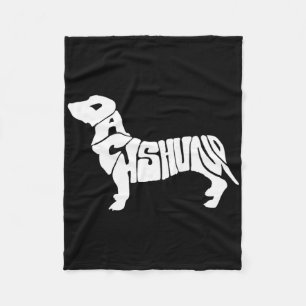 Dachshund Funny Text Dog Tygraphy T Shirt  Fleece Blanket