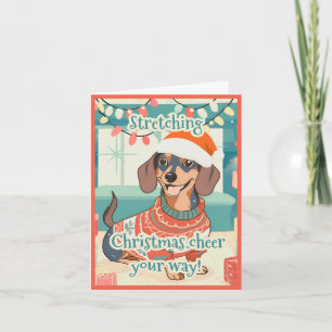 Dachshund Funny Vintage Cute Doxie Christmas Holiday Card