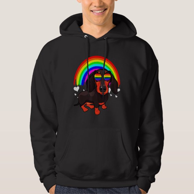 Dachshund Gay Pride Lgbt Hoodie (Front)