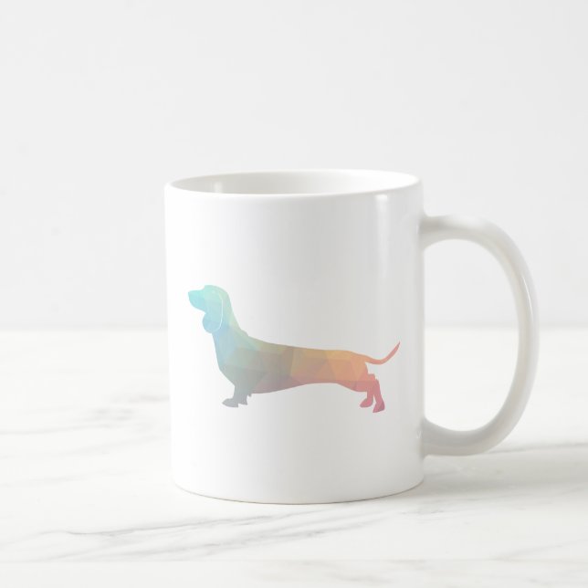 Dachshund Geometric Pattern Silhouette Coffee Mug (Right)