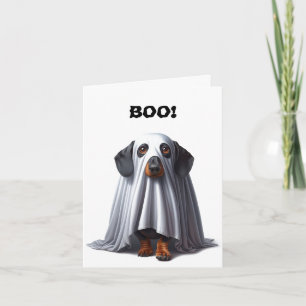 Dachshund Ghost Halloween Card