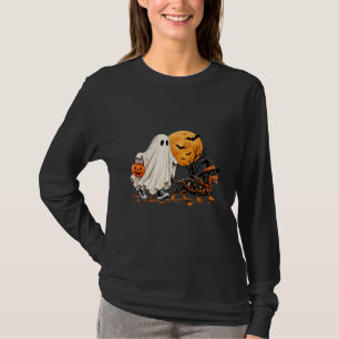Dachshund Ghost Halloween Off to Walk My weenie T-Shirt