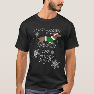 Dachshund Gift Doxie Santa Snow Funny Dog Merry Ch T-Shirt