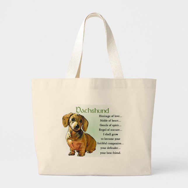Dachshund Gifts Large Tote Bag (Front)